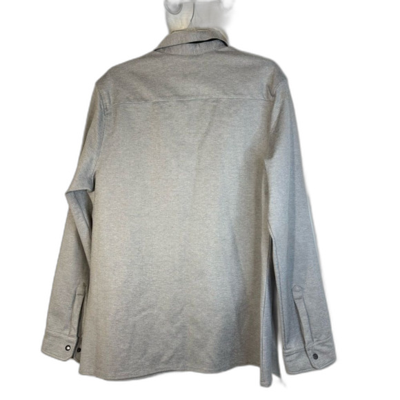 Calibrate Men's Gray shirt Jacket black contrast snap button size L - Picture 7 of 11